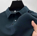 WKRISTIN  New Men's Business Casual Short Sleeved Bone Flower Solid Color POLO Shirt Fashion Breathable Comfortable Summer Versatile Top