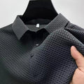 WKRISTIN  New Men's Business Casual Short Sleeved Bone Flower Solid Color POLO Shirt Fashion Breathable Comfortable Summer Versatile Top